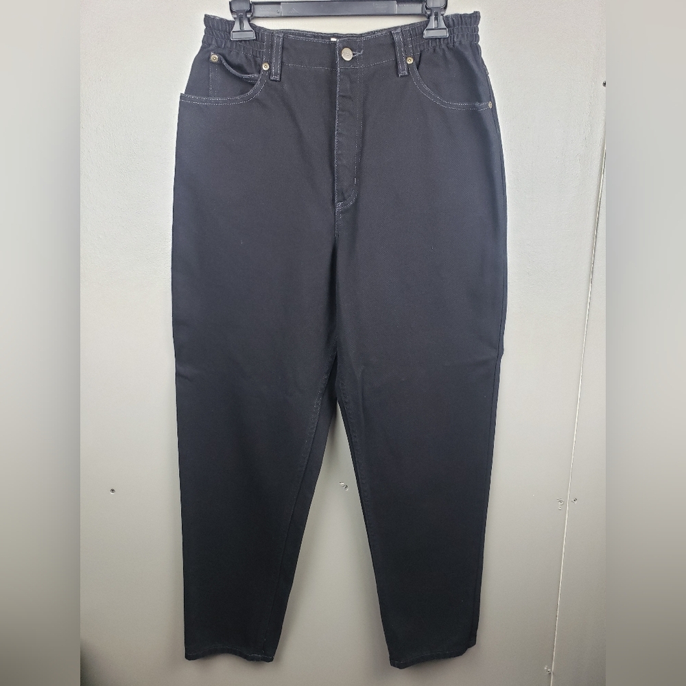 L.L.Bean Vtg Womens Original Fit Relaxed Black Jeans Size 12 Reg 100% Cotton